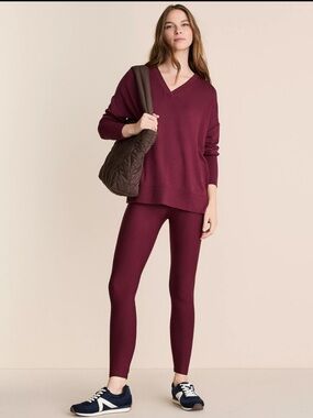 Lou & Gray x LOFT M Burgundy Wine Soft Blend Leggings